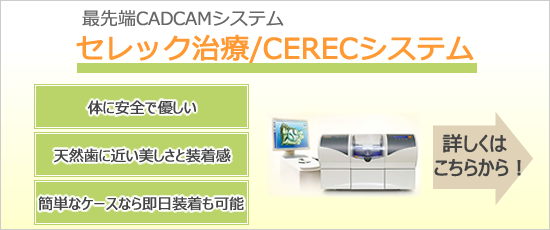 最先端CADCAMシステム　セレック治療/CERECシステム
